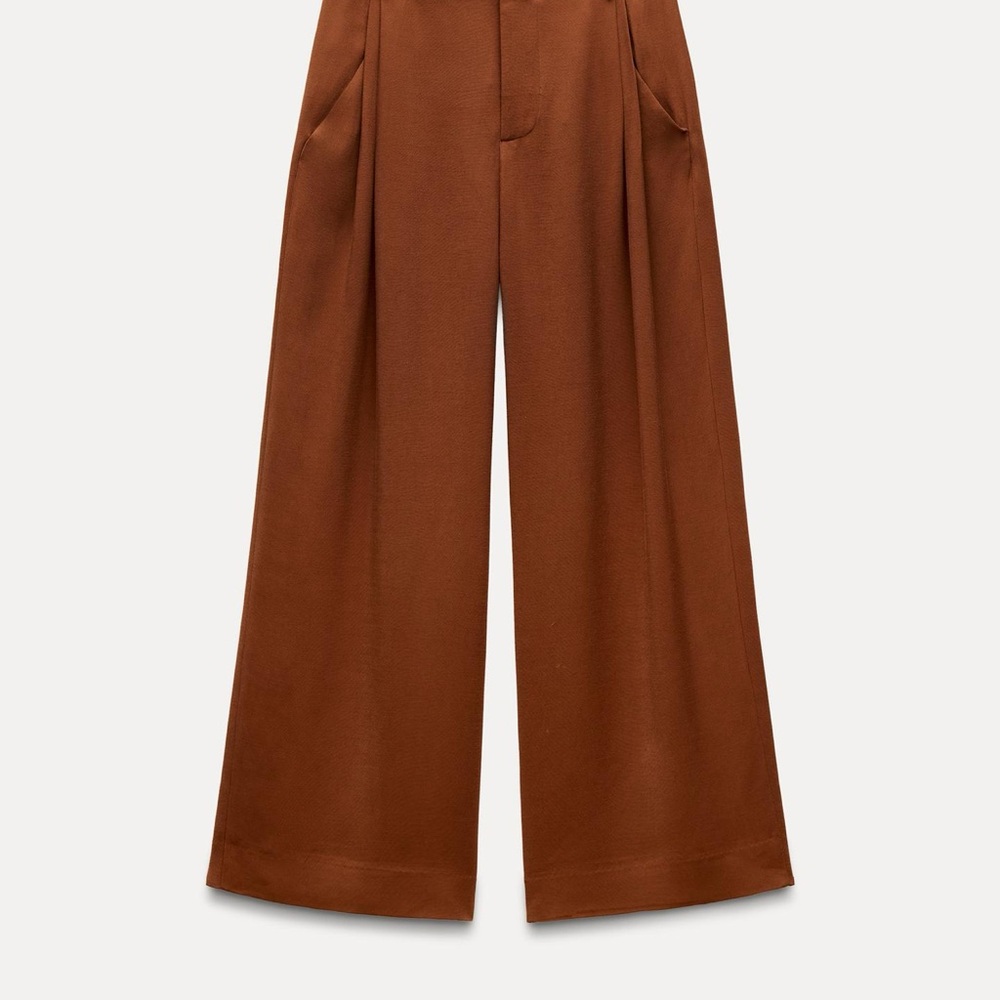 Caramel, Burnt Orange Wide Leg Trousers